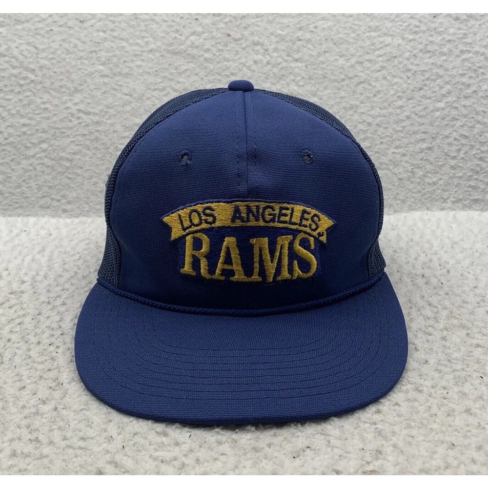 Sports Specialties Los Angeles Rams Trucker Hat Mens Snapback Navy Blue Yellow